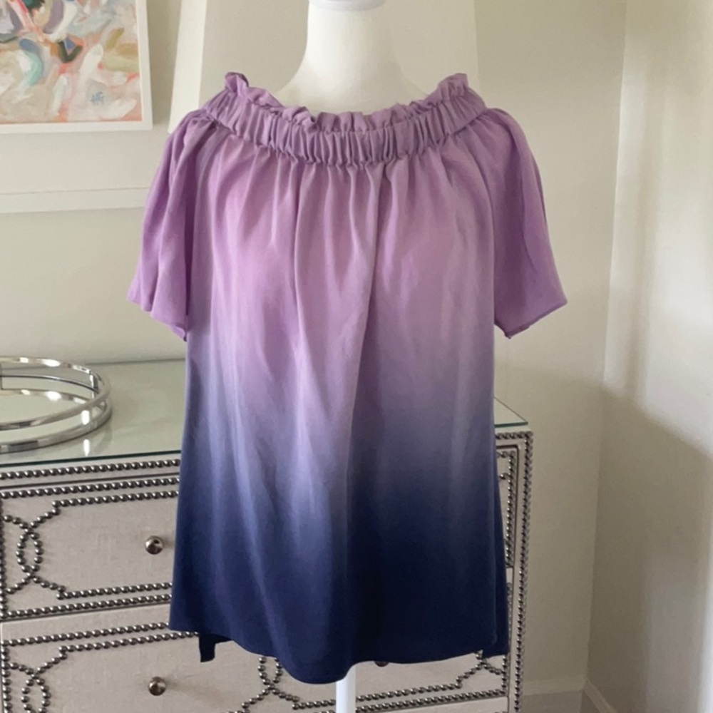 Rungolee silk blouse- purple ombre.. size small